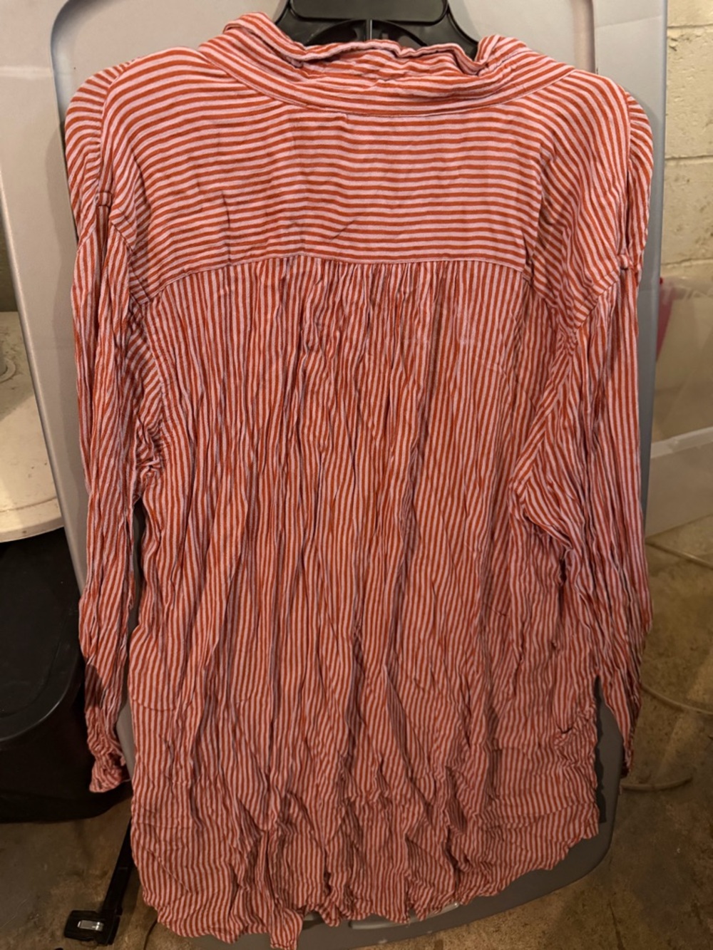 Striped Red Henley Tunic Top - Picture 3 of 3